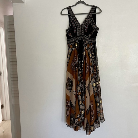 NWT Anthropologie Maxi Dress w embellished velvet - Picture 2 of 8